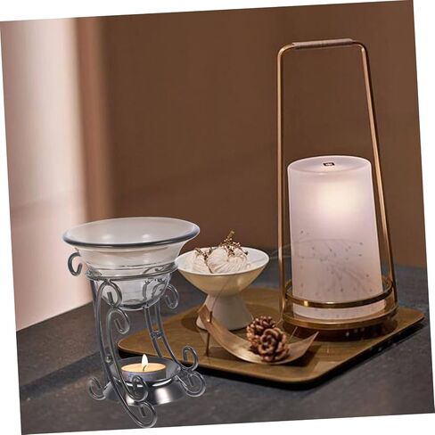 ABOOFAN 2 Sets Retro Aromatherapy Burner Incense Cone Burner Candle Warmer Home Decor Wax Candle Burner Warmer Incense Holder Burner Ornament Office Glass Bowl Dining Table Face Powder in Saudi Arabia