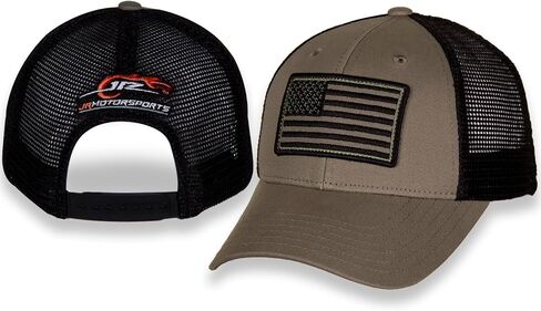 Dale JR Motorsports NASCAR USA Flag Snapback Olive Black Mesh Hat, Green in Saudi Arabia