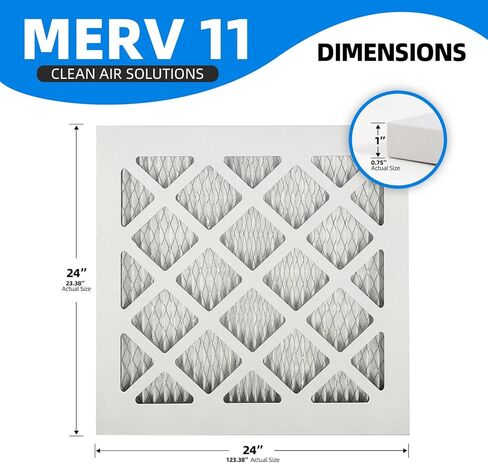 (عبوتان) مرشحات هواء للفرن 24 × 24 × 1، MPR 1200 & FPR 7، مرشح هواء مطوي MERV 11 (الحجم الفعلي: 23.38 بوصة × 23.38 بوصة × 0.75 بوصة) in Kuwait
