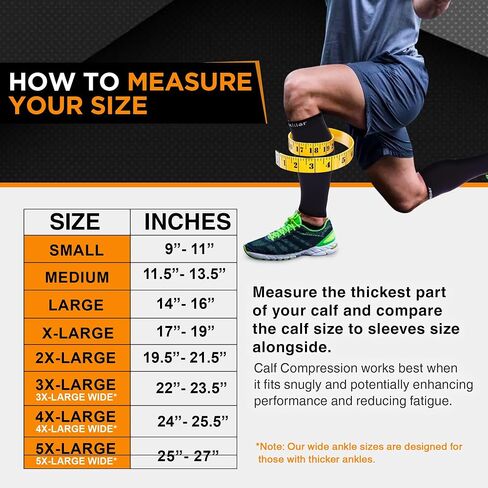 Doc Miller Calf Compression Sleeve Men - 30-40 mmHg, Medical Grade Calf Sleeves for Men and Women Supports Shin Splints, and Varicose Veins Recovery - Knee High -1 Pair Large Size - Black Calf Sleeve in Saudi Arabia