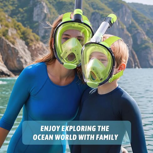 Greatever G2 Adults Kids Full Face Snorkel Mask 2 Pcs,Snorkeling Gear with Latest Dry Top System,Foldable 180 Degree Panoramic View,Safe Breathing,Anti-Leak&Anti-Fog Snorkeling Mask with Camera Mount in Saudi Arabia