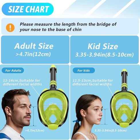 Greatever G2 Adults Kids Full Face Snorkel Mask 2 Pcs,Snorkeling Gear with Latest Dry Top System,Foldable 180 Degree Panoramic View,Safe Breathing,Anti-Leak&Anti-Fog Snorkeling Mask with Camera Mount in Saudi Arabia
