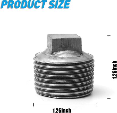 3/4 "غطاء ذكر مناسب للأنابيب، Home TZH 10 عبوات من الحديد الزهر القابل للطرق، قبعات مربعة للذكور من أجل دعامة رف عتيقة للبخار، DIY أنابيب سباكة ديكور الأثاث (10، 3/4") in Kuwait