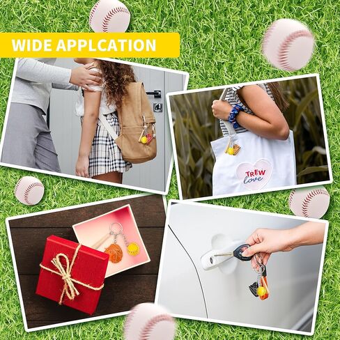 20 قطعة سلسلة مفاتيح مضرب بيسبول صغيرة، سلاسل مفاتيح مضرب بيسبول خشبية للحفلات الرياضية وحفلات البيسبول in Kuwait