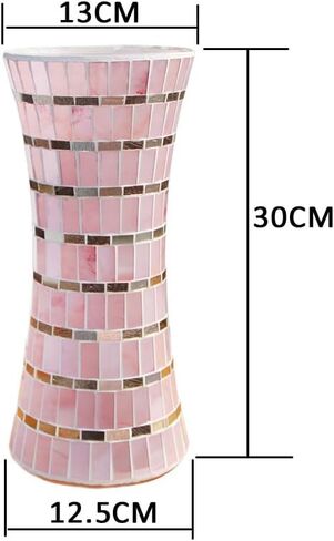 Mosaic Flower Vase Decorative Glass Vase Handmade Vases for Flower Glass Centerpiece Vase for Home Office Living Room Wedding Decorations (Blue) in Saudi Arabia
