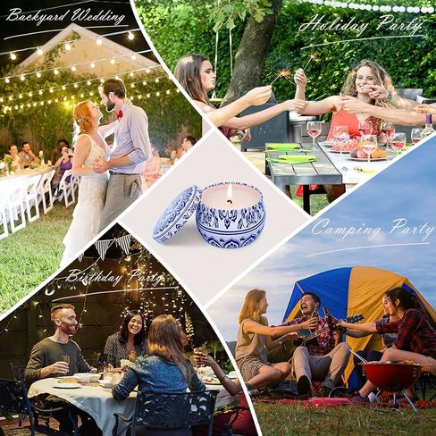 شموع السترونيلا الخارجية 4.4 أونصة من شمع الصويا الطبيعي لشرفة الفناء في الصيف، عبوة من 8 قطع in Kuwait