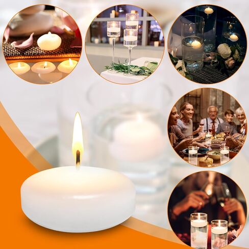 Floating Candles, 3 inch White Dripless Wax,12 Pack Floating Candles for Centerpieces,Valentine's Day, Wedding,Romantic Night for Her/Him,Proposal Anniversary, Party Deco,Cylinder Vases in Saudi Arabia
