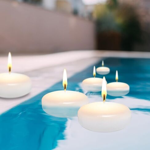 Floating Candles, 3 inch White Dripless Wax,12 Pack Floating Candles for Centerpieces,Valentine's Day, Wedding,Romantic Night for Her/Him,Proposal Anniversary, Party Deco,Cylinder Vases in Saudi Arabia