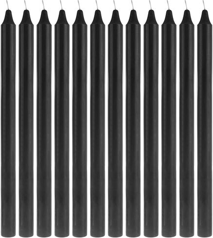 Mega Candles 48 pcs Unscented Black Straight Taper Candle, Hand Poured Wax Candles 4 Inch x 3/4 Inch, Home Décor, Wedding Receptions, Baby Showers, Birthdays, Celebrations, Party Favors & More in Saudi Arabia