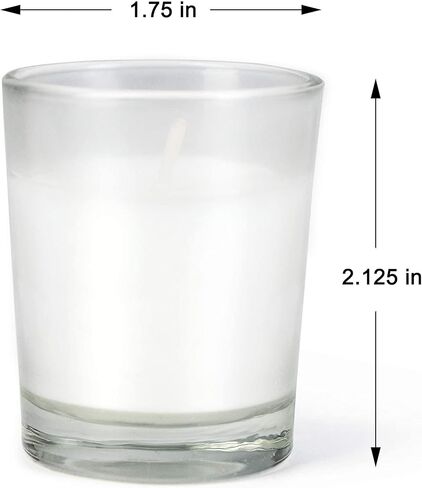 Serene Spaces Living 10-Hour Votive Candle Set of 100 – White Unscented Candles with Clear Glass Holders, Ideal for Weddings, Parties, Events, 2" Tall and 1.75" Diameter in Saudi Arabia