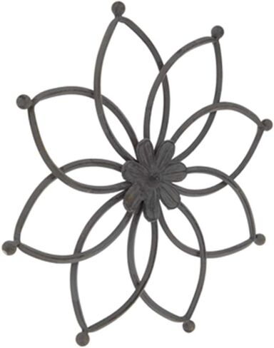 معرض ميشن جاليري مقاس 14 بوصة ديكور حائط على شكل زهرة معدنية صدئة كبيرة باللون الرمادي مع نمط عتيق قديم في مركز الأزهار in Kuwait