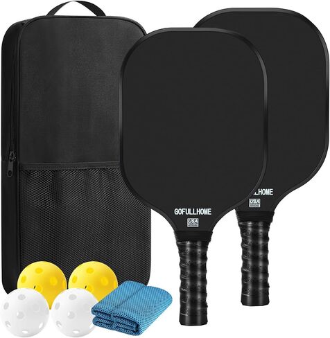Pickleball Paddles Set of 2, USAPA Approved Fiberglass Lightweight Pickleball Paddles, 4 Pickleball Balls, 2 Cooling Towels, and 1 Backpack Bag, Pickleball Rackets for Men Women Gifts in Saudi Arabia