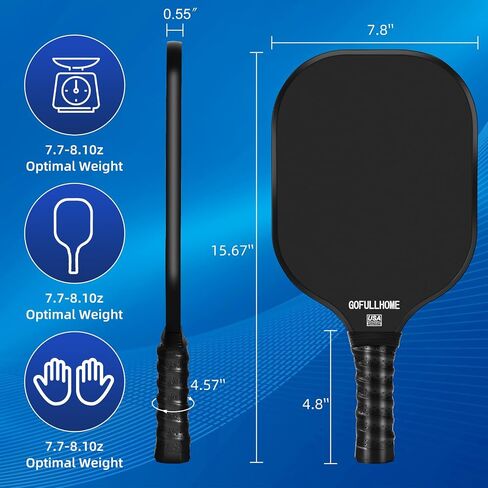 Pickleball Paddles Set of 2, USAPA Approved Fiberglass Lightweight Pickleball Paddles, 4 Pickleball Balls, 2 Cooling Towels, and 1 Backpack Bag, Pickleball Rackets for Men Women Gifts in Saudi Arabia