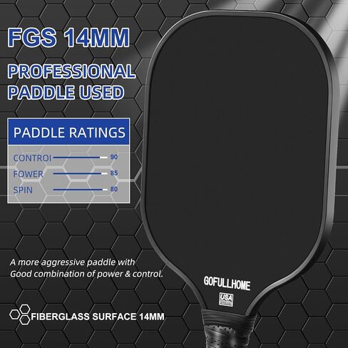 Pickleball Paddles Set of 2, USAPA Approved Fiberglass Lightweight Pickleball Paddles, 4 Pickleball Balls, 2 Cooling Towels, and 1 Backpack Bag, Pickleball Rackets for Men Women Gifts in Saudi Arabia