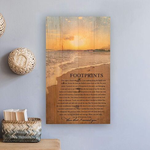 لوحة فنية جدارية بتصميم لوحة فنية جدارية مقاس 24 × 14 من آثار الأقدام في مشهد الشاطئ الرملي in Kuwait