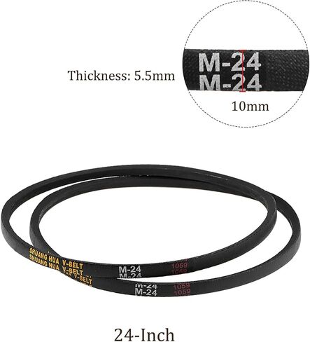 2pcs M-28 Drive V-Belt - [28 Inch Pitch Girth] Wrapped Industrial Power Rubber Belt for Transmission Use, JIS Standard, 10mm Width 5.5mm Thick in Saudi Arabia