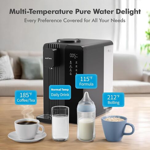 MATE4 UV Countertop Reverse Osmosis Water Filter System, 4 Temperature Options, 7 Stages Instant Hot RO Water Filtration System, 3:1 Pure to Drain, TDS & Filter Life Monitor, Plug & Use(Black) in Saudi Arabia