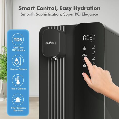 MATE4 UV Countertop Reverse Osmosis Water Filter System, 4 Temperature Options, 7 Stages Instant Hot RO Water Filtration System, 3:1 Pure to Drain, TDS & Filter Life Monitor, Plug & Use(Black) in Saudi Arabia