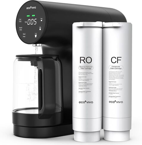 MATE4 UV Countertop Reverse Osmosis Water Filter System, 4 Temperature Options, 7 Stages Instant Hot RO Water Filtration System, 3:1 Pure to Drain, TDS & Filter Life Monitor, Plug & Use(Black) in Saudi Arabia