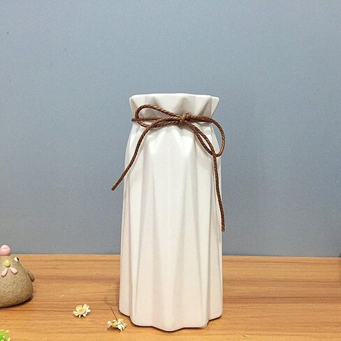 Anding White Ceramic Vase - Elegant origami art design- Ideal Gift for Friends and Family, Wedding, Desktop Center Vase, A Perfect Home Decor Vase (LY096) in Saudi Arabia