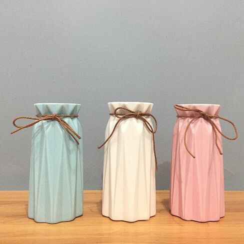 Anding White Ceramic Vase - Elegant origami art design- Ideal Gift for Friends and Family, Wedding, Desktop Center Vase, A Perfect Home Decor Vase (LY096) in Saudi Arabia