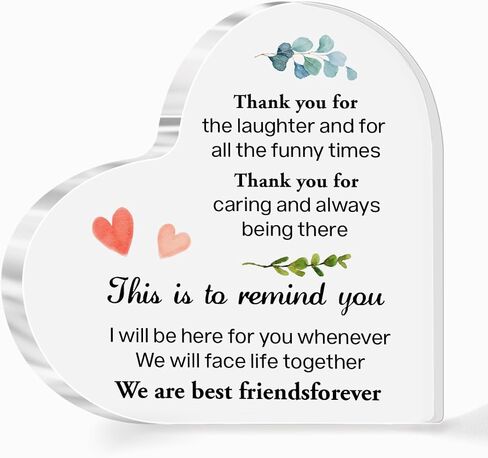 Gift for Friend,Acrylic Heart Sign Friendship Gift for Woman Bestie Friend Coworker Birthday Going Away Retirement,A Friend Gives Hope When Life is Low Sign Plaque Gift for Friends Desk Decor A545 in Saudi Arabia
