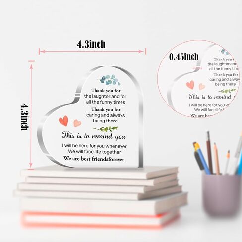 Gift for Friend,Acrylic Heart Sign Friendship Gift for Woman Bestie Friend Coworker Birthday Going Away Retirement,A Friend Gives Hope When Life is Low Sign Plaque Gift for Friends Desk Decor A545 in Saudi Arabia