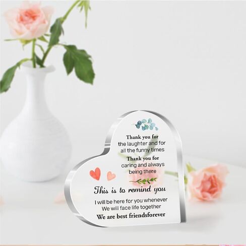 Gift for Friend,Acrylic Heart Sign Friendship Gift for Woman Bestie Friend Coworker Birthday Going Away Retirement,A Friend Gives Hope When Life is Low Sign Plaque Gift for Friends Desk Decor A545 in Saudi Arabia
