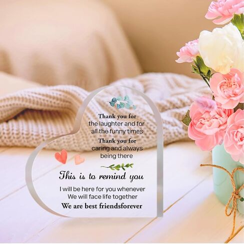 Gift for Friend,Acrylic Heart Sign Friendship Gift for Woman Bestie Friend Coworker Birthday Going Away Retirement,A Friend Gives Hope When Life is Low Sign Plaque Gift for Friends Desk Decor A545 in Saudi Arabia