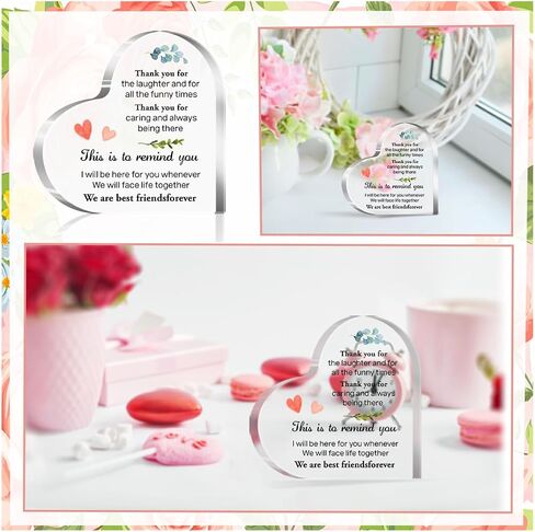 Gift for Friend,Acrylic Heart Sign Friendship Gift for Woman Bestie Friend Coworker Birthday Going Away Retirement,A Friend Gives Hope When Life is Low Sign Plaque Gift for Friends Desk Decor A545 in Saudi Arabia