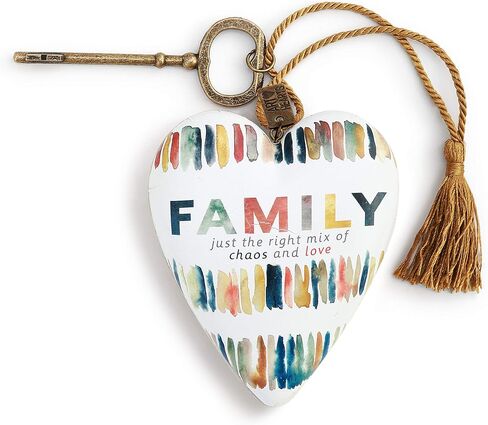 DEMDACO Family Chaos Multicolored 4 x 4 Resin Stone Art Heart Collectible Keepsake Figurine in Saudi Arabia