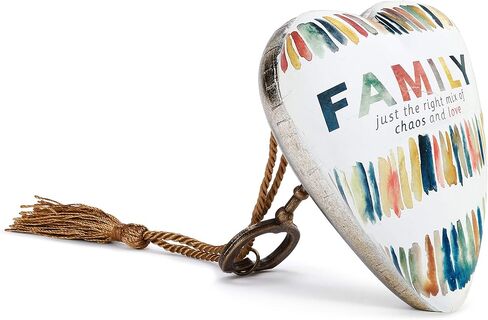 DEMDACO Family Chaos Multicolored 4 x 4 Resin Stone Art Heart Collectible Keepsake Figurine in Saudi Arabia