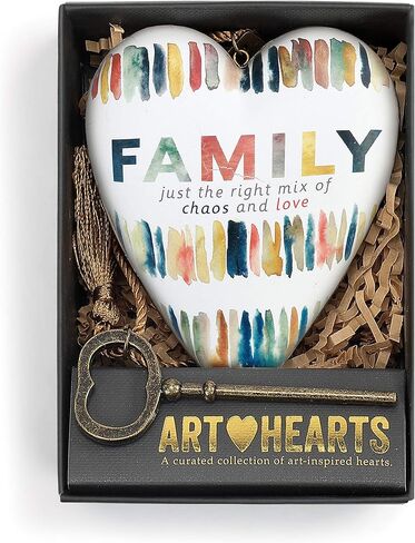 DEMDACO Family Chaos Multicolored 4 x 4 Resin Stone Art Heart Collectible Keepsake Figurine in Saudi Arabia