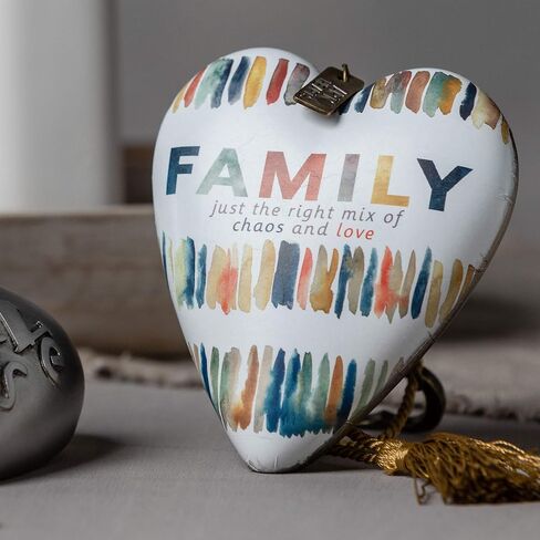 DEMDACO Family Chaos Multicolored 4 x 4 Resin Stone Art Heart Collectible Keepsake Figurine in Saudi Arabia