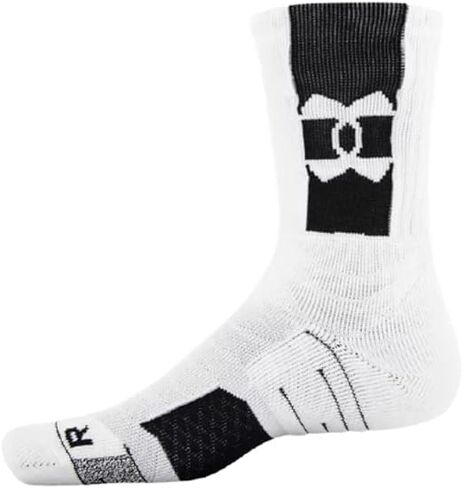 Under Armour Men's Project Rock Playmaker Crew Socks Large 12-16 White/Black in Saudi Arabia