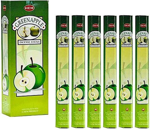 1 X Green Apple - Box of Six 20 Stick Tubes, 120 Sticks Total - HEM Incense in Saudi Arabia