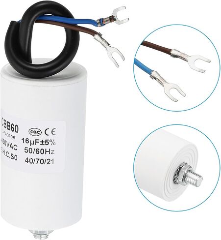 PATIKIL 8uf CBB60 Run Capacitor,2Pcs AC 450V U Terminal Wires 50/60Hz Cylinder Bottom with M8 Screw for Washing Machine, Cleaning Machine Pump Motor Star in Saudi Arabia