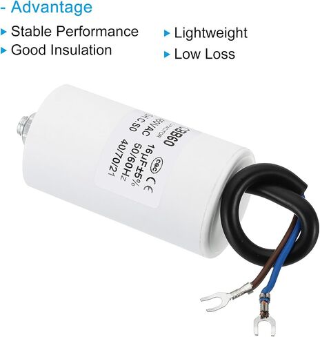 PATIKIL 8uf CBB60 Run Capacitor,2Pcs AC 450V U Terminal Wires 50/60Hz Cylinder Bottom with M8 Screw for Washing Machine, Cleaning Machine Pump Motor Star in Saudi Arabia