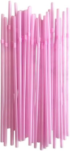 YAOSHENG 200pcs Blue Straw 8.26" x 0.23"Solid Colors Flexible Drinking Straws, Plastic Disposable Bendy Straws (Blue) in Saudi Arabia