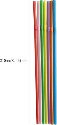 YAOSHENG 200pcs Blue Straw 8.26" x 0.23"Solid Colors Flexible Drinking Straws, Plastic Disposable Bendy Straws (Blue) in Saudi Arabia