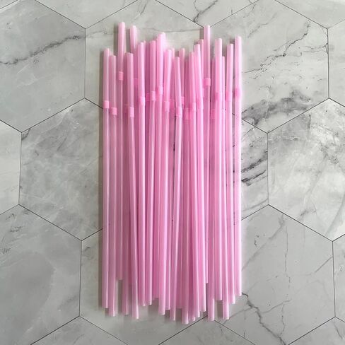 YAOSHENG 200pcs Blue Straw 8.26" x 0.23"Solid Colors Flexible Drinking Straws, Plastic Disposable Bendy Straws (Blue) in Saudi Arabia