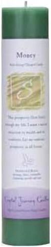 Herbal Candle 1.5"" x 7"" with Black Pillar Holder (Money) Set by Healing Arts World in Saudi Arabia