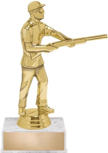 Crown Awards Skeet Shooting Trophy, 6" Skeet Shooting Male Trophy On White Luxury Trophy Base in Saudi Arabia