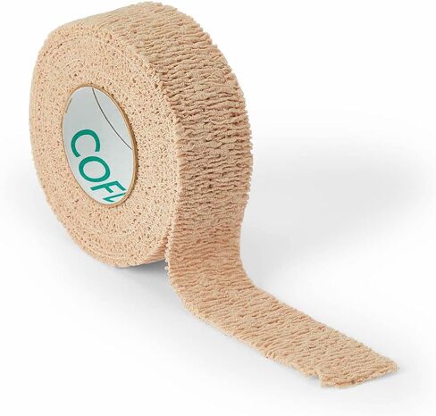 Medline Premium Co-Flex Self Adherent Cohesive Wrap Bandages, Latex Free, 1" x 5 Yards, Tan (1 Count) in Saudi Arabia
