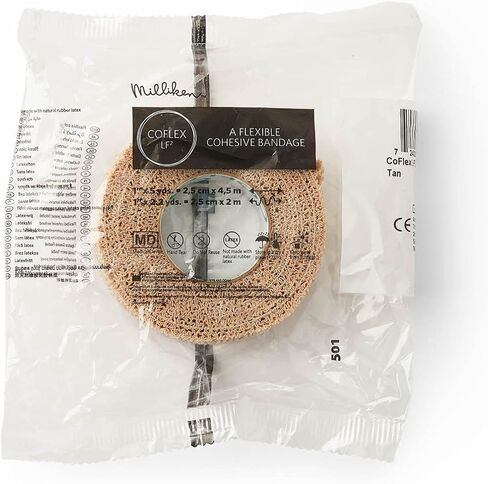 Medline Premium Co-Flex Self Adherent Cohesive Wrap Bandages, Latex Free, 1" x 5 Yards, Tan (1 Count) in Saudi Arabia