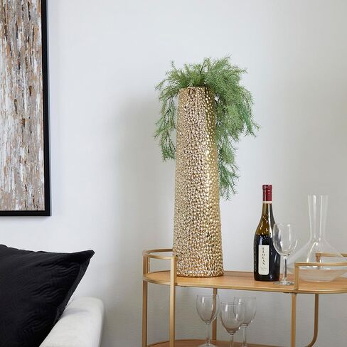 Deco 79 Ceramic Vase with Bubble Texture, 7" x 7" x 25", Black in Saudi Arabia