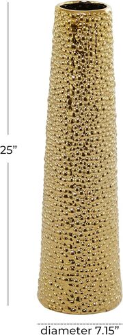Deco 79 Ceramic Vase with Bubble Texture, 7" x 7" x 25", Black in Saudi Arabia