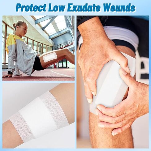 Large Waterproof Bandages - 30pcs, 4x8 Inches - Non Stick Gauze Pads - Ideal for Wound Care and Dressing - Adhesive Bandages for Large Wounds - Island Dressing in Saudi Arabia