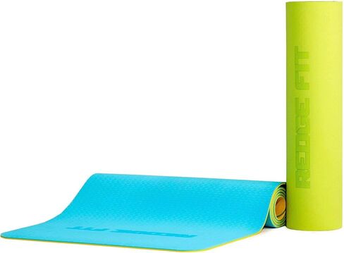 بساط تمرين Redge Fit™ مزدوج الجوانب مزود بأشرطة للحمل مصنوع من مادة TPE عالية الجودة وصديقة للبيئة بطبقة مزدوجة متعددة الوظائف للاستخدام في اليوجا والبيلاتس واللياقة البدنية والتمرين وتمارين أرضية صالة الألعاب الرياضية المنزلية in Kuwait