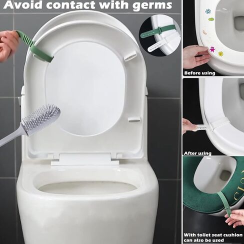 Toilet Brush,Elegant Toilet Bowl Brush and Holder,Flexible Toilet Bowl Cleaner Brush,Silicone Bristles Bathroom Toilet Scrubber Rim Deep Cleaning,Wall Mounted No Drip Fast Dry Holder Set…(Gray in Saudi Arabia